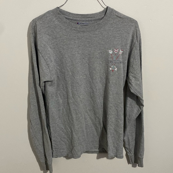 Champion- Grey Elizabethtown College Long Sleeve Shirt- Size S - Picture 1 of 4